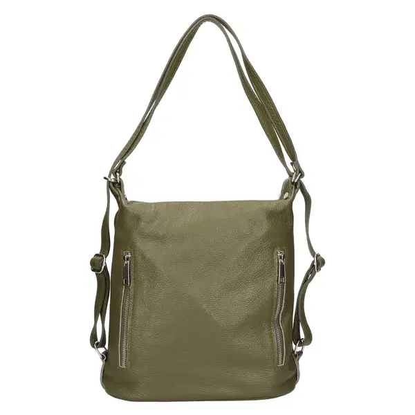 Dámská kožená batůžko kabelka Italia Maura - zelená