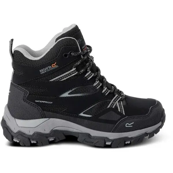 REGATTA OUTDOORS HOLCOMBE III KIDS Detská treková obuv, čierna, veľkosť