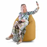 Sedací vak hruška semišová škoricová EMI