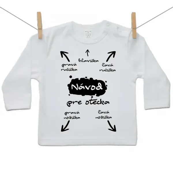 Boodyy Tričko s dlhým rukávom Návod pre otecka 92 (18-24 mesiacov)