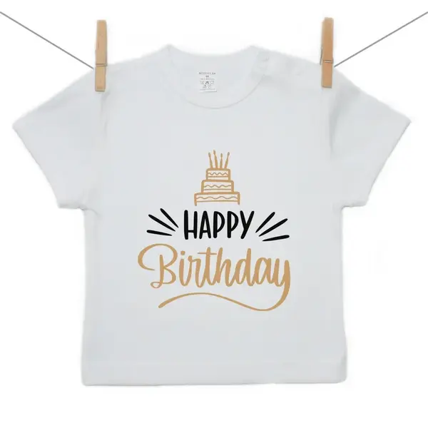 Boodyy Tričko s krátkym rukávom Happy birthday 68 (3-6 mesiacov)