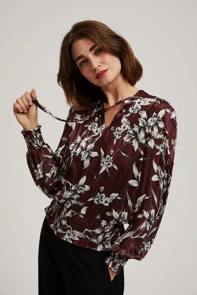Marisse Chestnut Floral Pattern Shirt