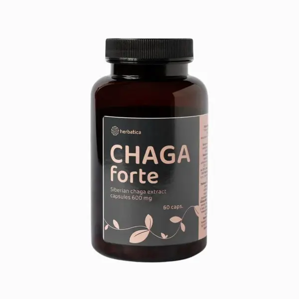 Čaga sibírska FORTE - 60 vegánskych kapsúl (600mg/ kapsula) - Herbatica