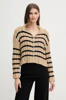 Bavlněný kardigan Dkny dámský, zelená barva, DJ5R0614