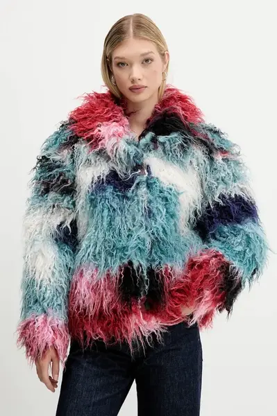 Kabát Desigual CLOUD LACROIX tyrkysová barva, 25WWEW02