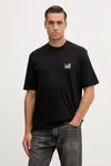 Bavlněné tričko Armani Exchange pánské, černá barva, s potiskem, XM001451 AF10356