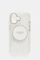 Obal na telefon Guess iPhone 16 bílá barva, GUHMP16SHTDRCEDH