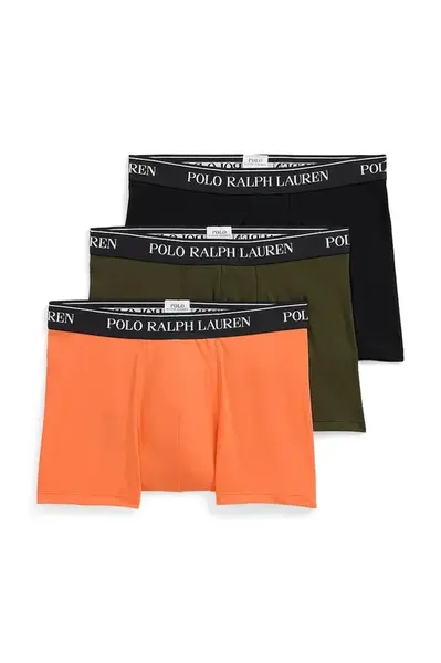 Boxerky Polo Ralph Lauren 3-pack pánské, oranžová barva, 714830299