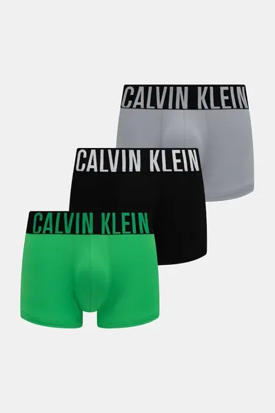 Boxerky Calvin Klein Underwear 3-pack pánské, zelená barva, 000NB3611A