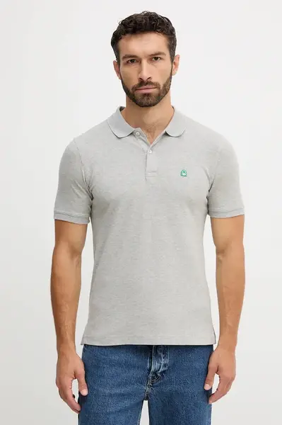 Polo tričko United Colors of Benetton pánské, bílá barva, 3WG9U301Z