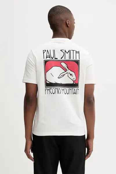 Bavlněné tričko PS Paul Smith pánské, bílá barva, s potiskem, M2R-220X-TP5249