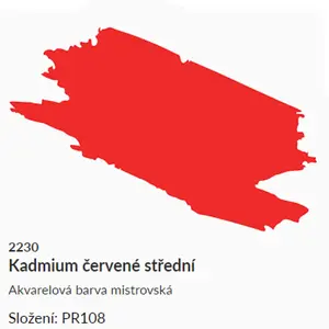 Akvarelová barva Umton 2,6ml – 2230 kadmium červené střední