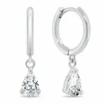 Brilio Silver Stříbrné kruhové náušnice s visacím zirkonem EA1189W