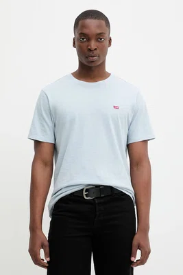 Bavlněné tričko Levi's pánské, modrá barva, 56605