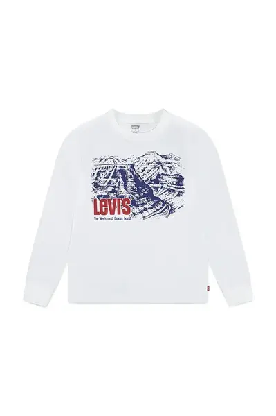 Dětské bavlněné tričko s dlouhým rukávem Levi's CANYON LS TEE