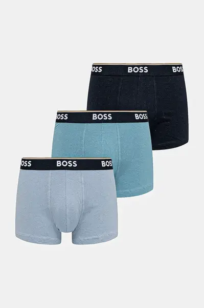 Boxerky BOSS 3-pack pánské, tmavomodrá barva, 50531684