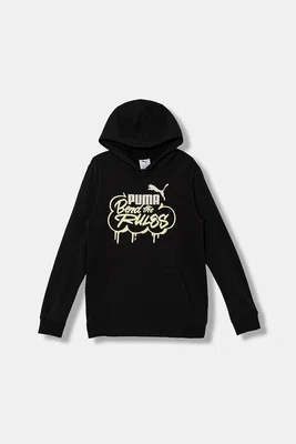Dětská mikina Puma MID90s Hoodie TR B černá barva, s kapucí, s potiskem, 688468