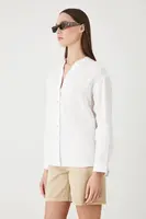 Lněná halenka Medicine bílá barva, hladká