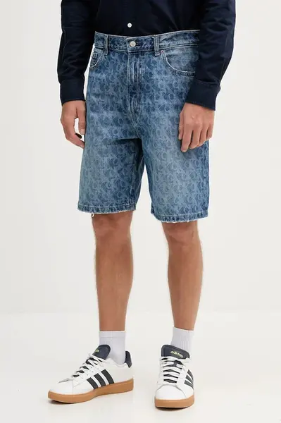 Džínové šortky Calvin Klein Jeans pánské, modrá barva, LV04RC722G
