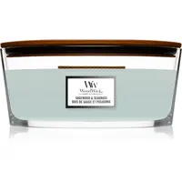 Woodwick Sagewood & Seagrass vonná svíčka s dřevěným knotem (hearthwick) 453,6 g