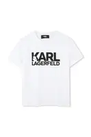 Dětské bavlněné tričko Karl Lagerfeld bílá barva, s potiskem, Z30435