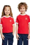 Dětské bavlněné tričko adidas Originals červená barva, s aplikací, JY3748