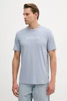 Bavlněné tričko Guess pánské, modrá barva, s aplikací, M5YI41 KBW41