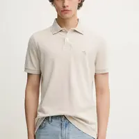 Polo tričko Abercrombie & Fitch pánské, béžová barva, KI124-5229