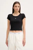 Tričko Calvin Klein Jeans dámské, černá barva, LV047C200G