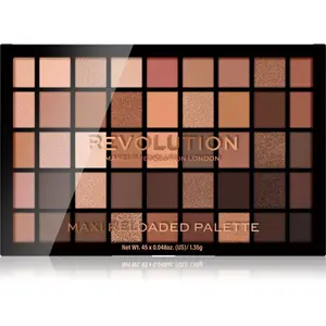 Revolution Maxi Reloaded Palette paletka pudrových očních stínů odstín Ultimate Nudes 45x1.35 g
