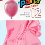 Balónek nafukovací 12ks sáček standard 30cm růžový