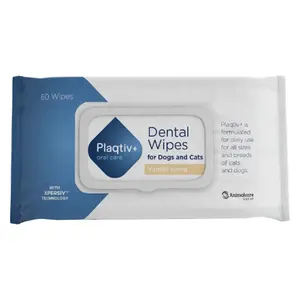 PLAQTIV+ Oral care Dentální ubrousky pro psy a kočky 60 ks