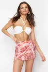 Trendyol Ethnic Patterned Mini Woven Tied Beach Skirt