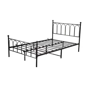 OKWISH JEDNOLŮŽKO 140/200 cm černé, kovový rám postele
