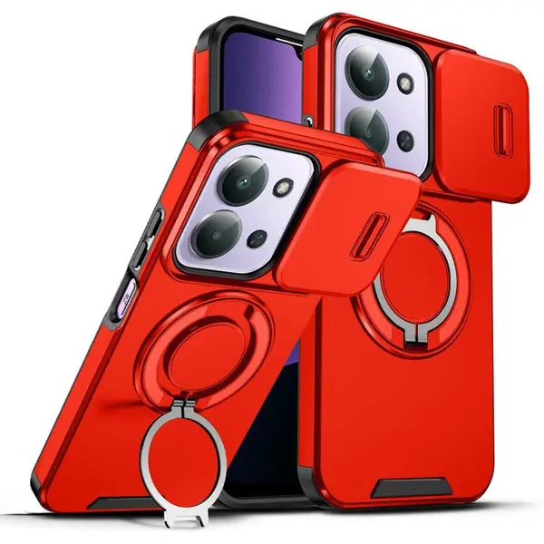 Camslide Stand obal, Xiaomi Redmi 15C, červený