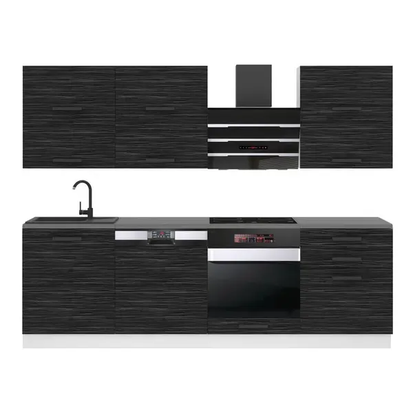 B BELINI GROUP KUCHYŇSKÁ LINKA Madison 240 cm, s pracovními deskami, Královský eben