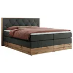 MKS POSTEL BOXSPRING VENETO KING 140/200 - Šedá Strukturovaná látka - H3