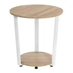 Redom ODKLÁDACÍ stolek 50/50/53 cm se 2 policemi a kovovou konstrukcí, Bílá/světlý dub