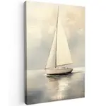 MuchoWow OBRAZ NA PLÁTNĚ Plachetnice - Moře - Oblačno 20x30 cm