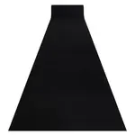 rugsX POGUMOVANÝ běhoun RUMBA jedna barva černý 60 cm 60/400 cm