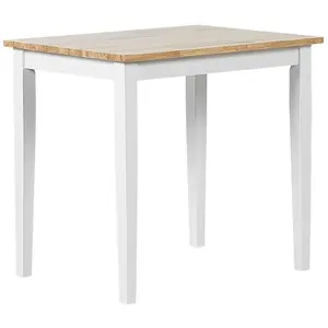 Beliani JÍDELNÍ STŮL Dřevo světle hnědý/bílý 80/80 cm Battersby