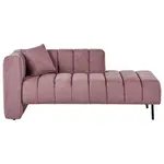 Beliani ČALOUNĚNÉ LEHÁTKO CHAISE LONGUE LEVOSTRANNÉ Látka Růžové Lannils