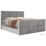 MKS POSTEL BOXSPRING DELVIT KING DUO 140/200 - Světle šedá Samet - Topper T25 - H4