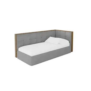 ALTDECOR JEDNOLŮŽKOVÁ POSTEL pro mládež s úložným prostorem, vlevo - SOVY 90x200 šedá