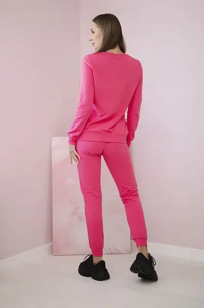 Kesi Dámská bavlněná souprava s ozdobným srdíčkem růžový