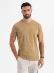 Ombre Printed cotton T-shirt with round neckline - dark olive