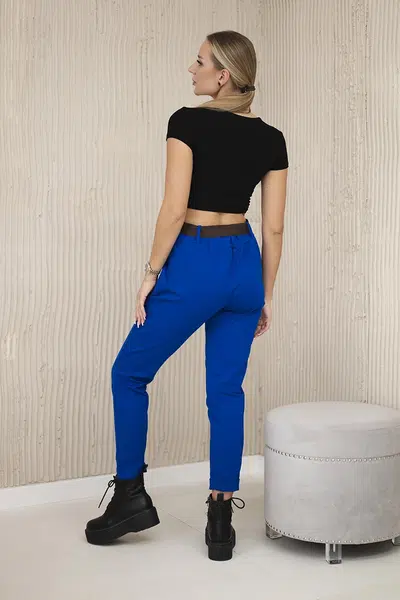 Zimní kalhoty Punto Milano s páskem chrpově modré