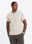 Ombre Men's polo shirt with zippered collar - cream