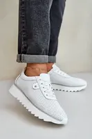 S. BARSKI Kožené Sportovní Boty Na Platformě S Leskem D&A