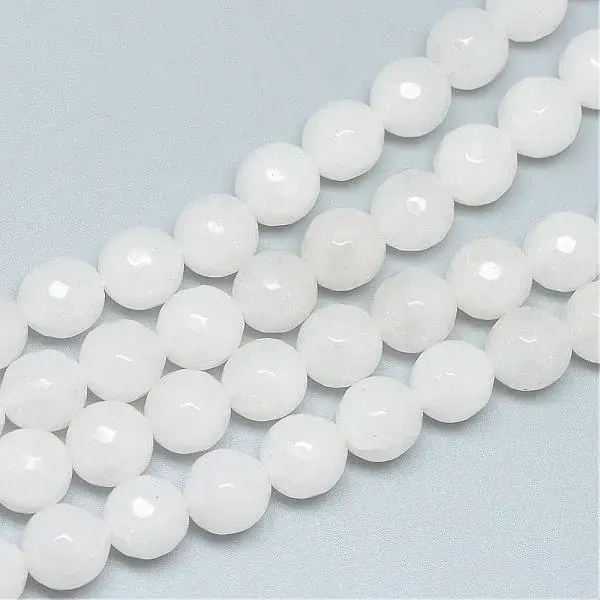 Natural White Jade Beads Strands